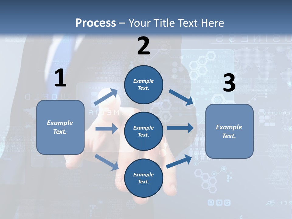 A Man In A Business Suit Pressing A Button On A Touch Screen PowerPoint Template