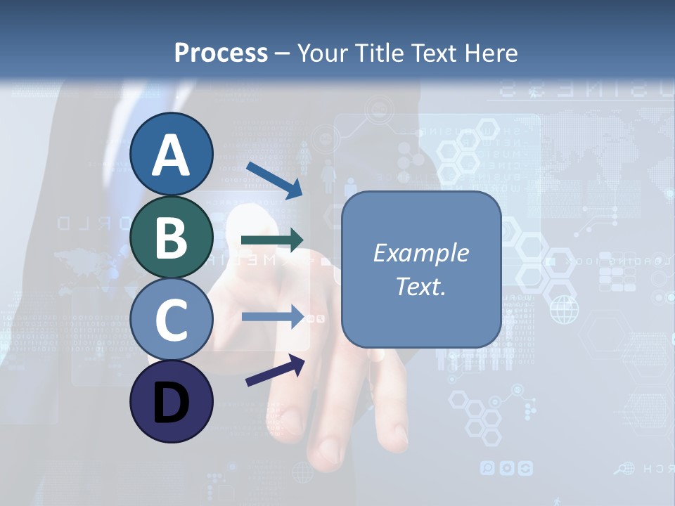 A Man In A Business Suit Pressing A Button On A Touch Screen PowerPoint Template