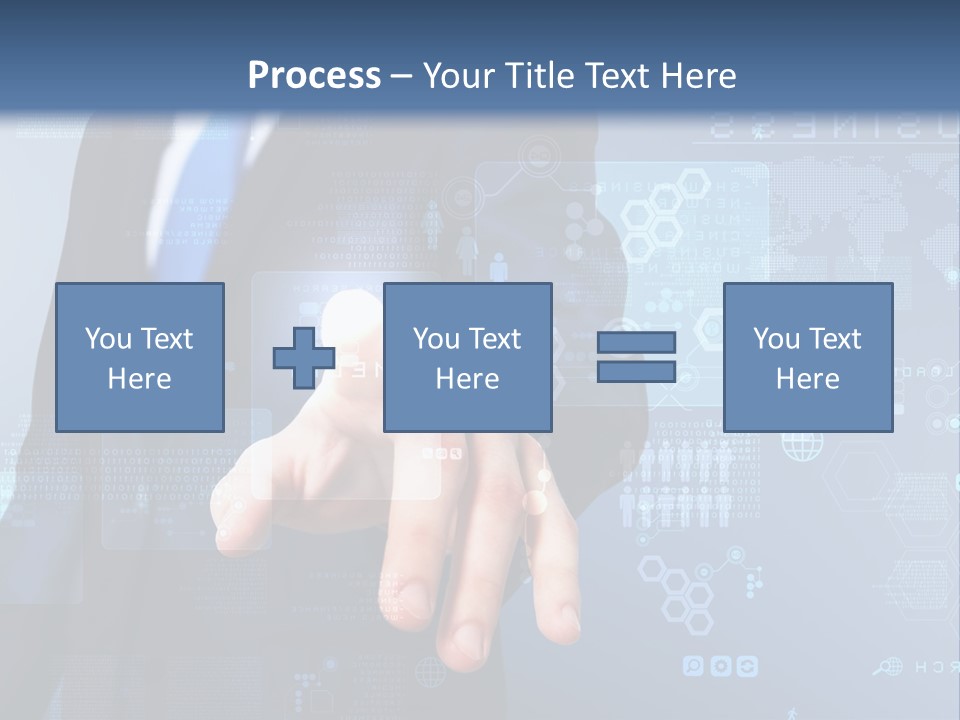 A Man In A Business Suit Pressing A Button On A Touch Screen PowerPoint Template