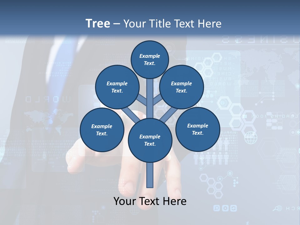 A Man In A Business Suit Pressing A Button On A Touch Screen PowerPoint Template