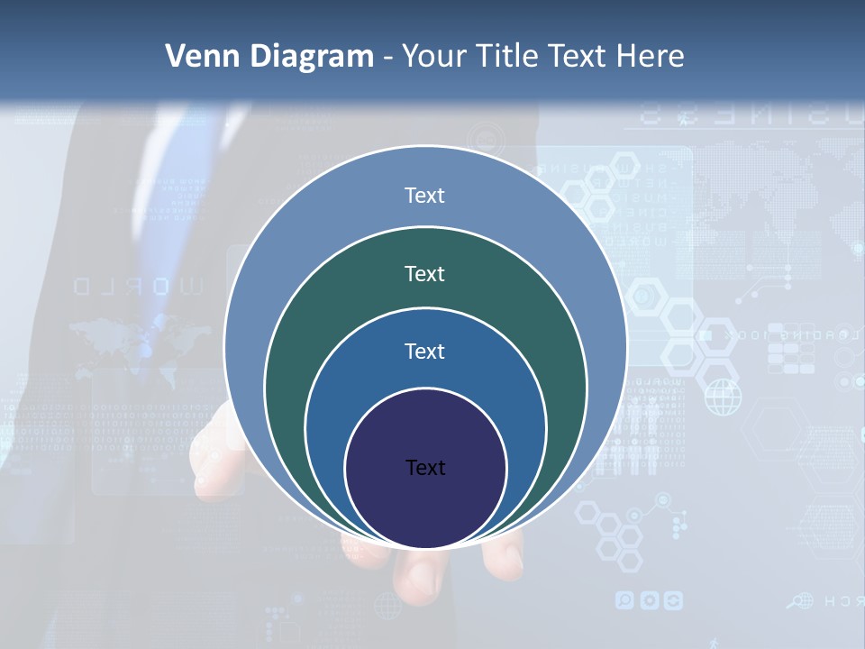 A Man In A Business Suit Pressing A Button On A Touch Screen PowerPoint Template