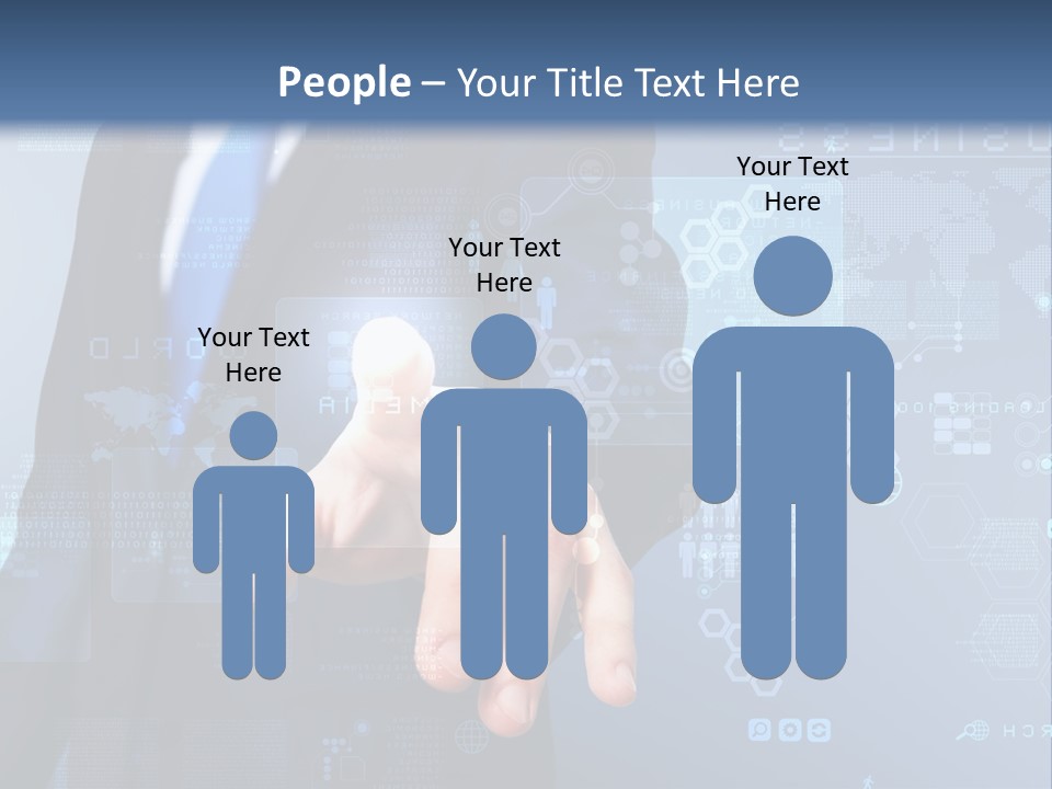 A Man In A Business Suit Pressing A Button On A Touch Screen PowerPoint Template