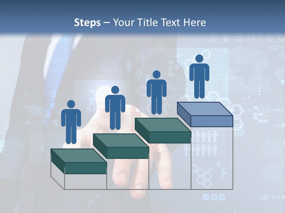 A Man In A Business Suit Pressing A Button On A Touch Screen PowerPoint Template
