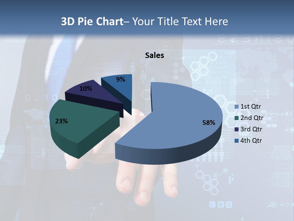 A Man In A Business Suit Pressing A Button On A Touch Screen PowerPoint Template