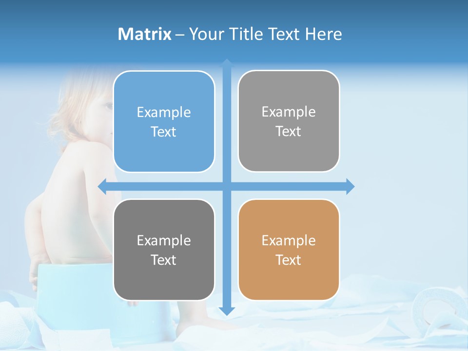 A Baby Sitting On A Blue Blanket With A Blue Background PowerPoint Template