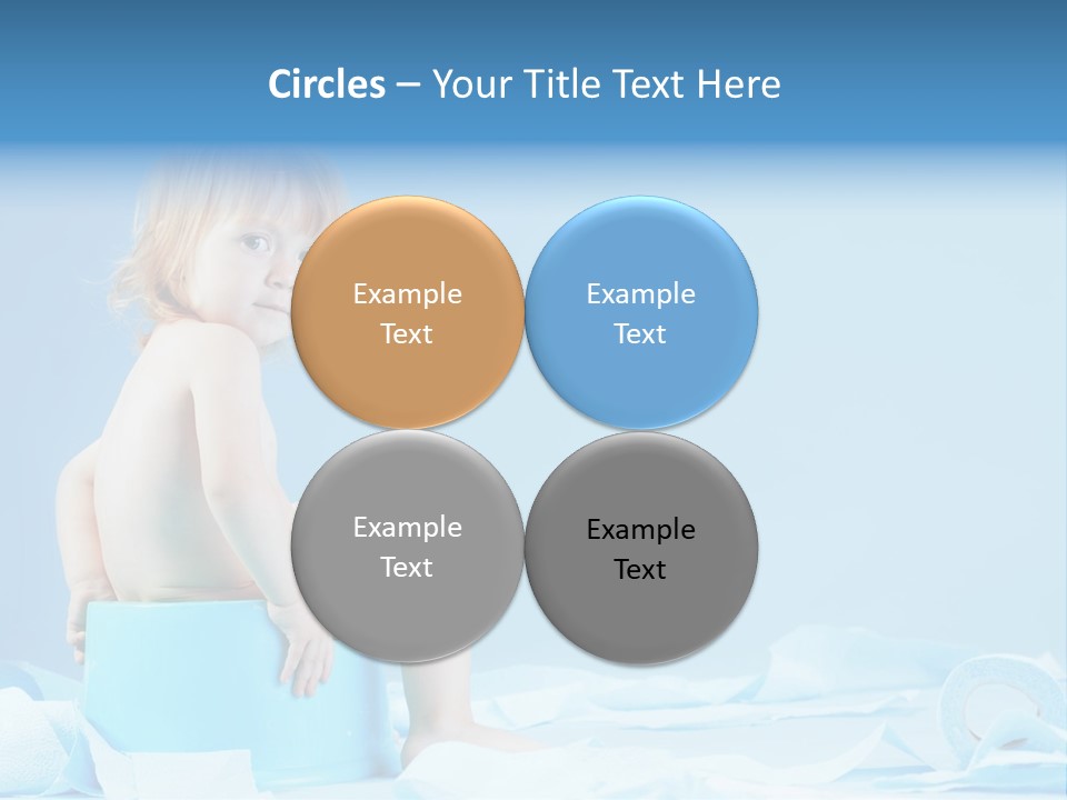 A Baby Sitting On A Blue Blanket With A Blue Background PowerPoint Template