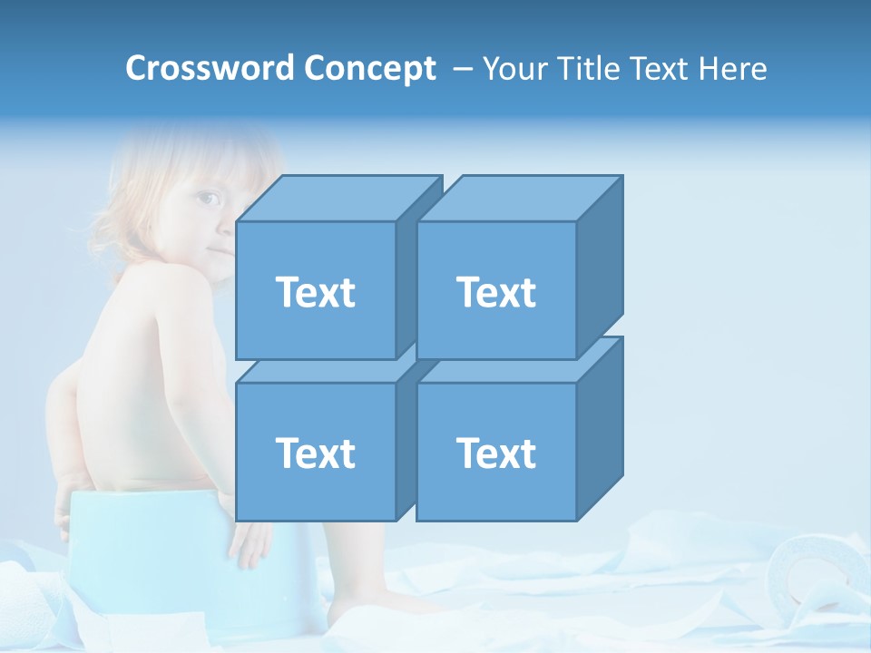 A Baby Sitting On A Blue Blanket With A Blue Background PowerPoint Template