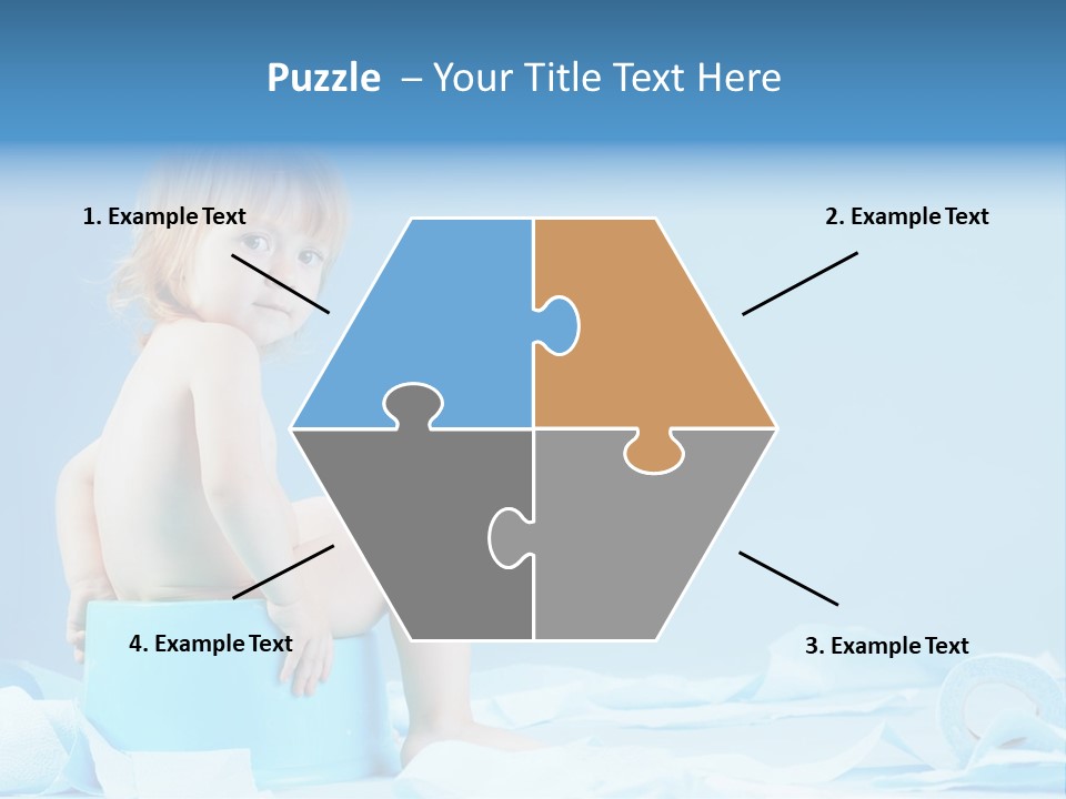 A Baby Sitting On A Blue Blanket With A Blue Background PowerPoint Template