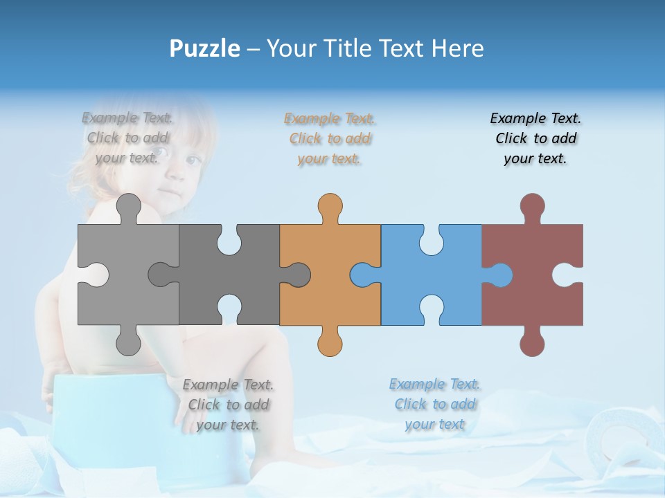 A Baby Sitting On A Blue Blanket With A Blue Background PowerPoint Template