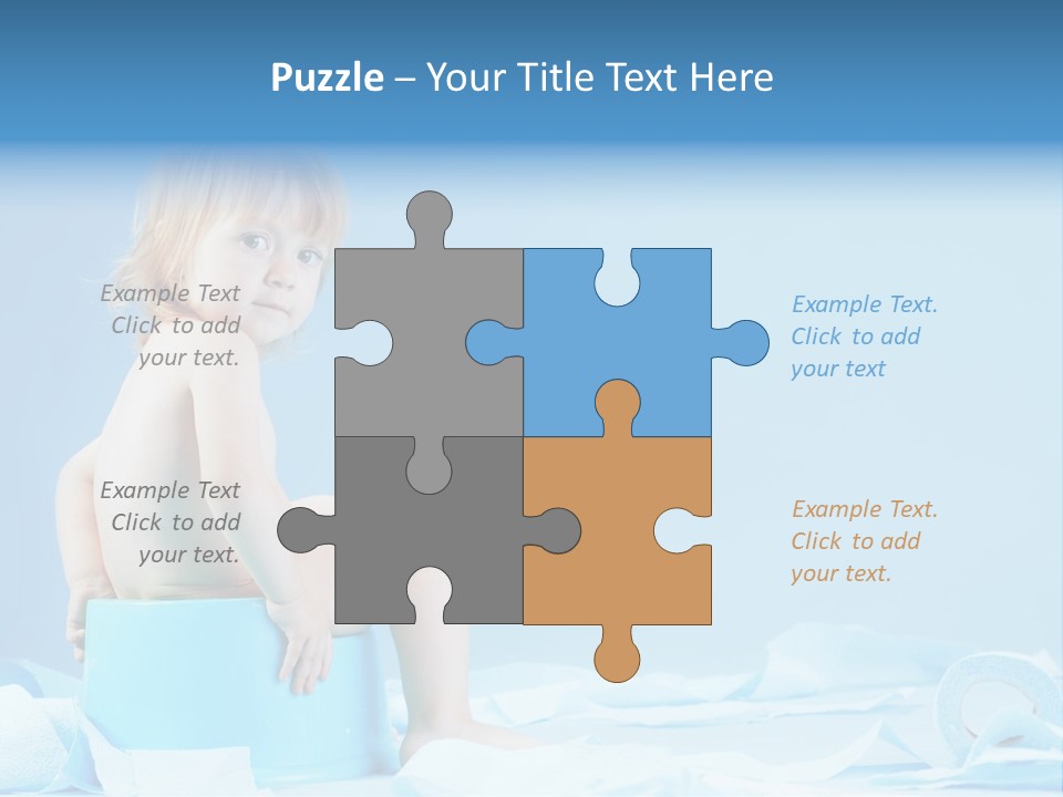 A Baby Sitting On A Blue Blanket With A Blue Background PowerPoint Template