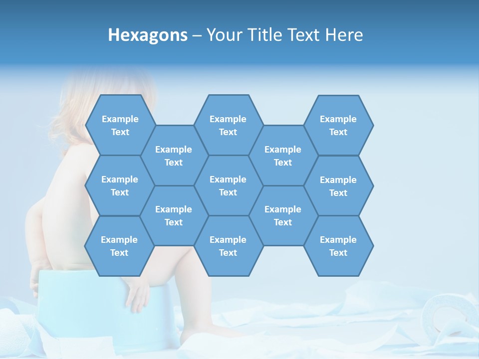 A Baby Sitting On A Blue Blanket With A Blue Background PowerPoint Template