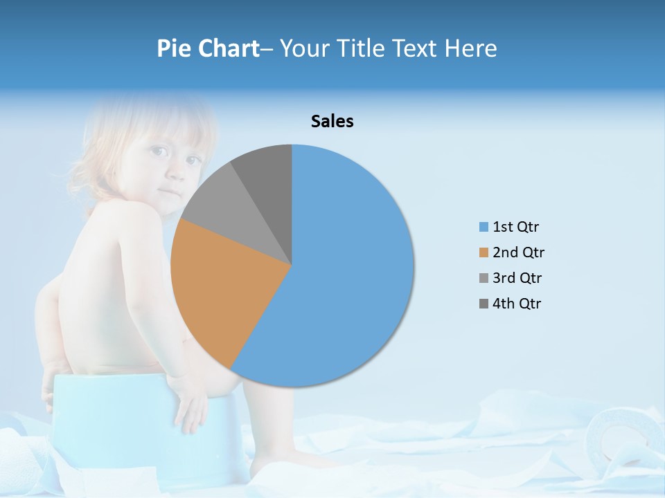A Baby Sitting On A Blue Blanket With A Blue Background PowerPoint Template