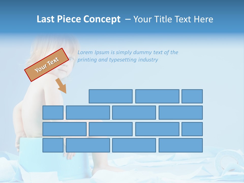 A Baby Sitting On A Blue Blanket With A Blue Background PowerPoint Template