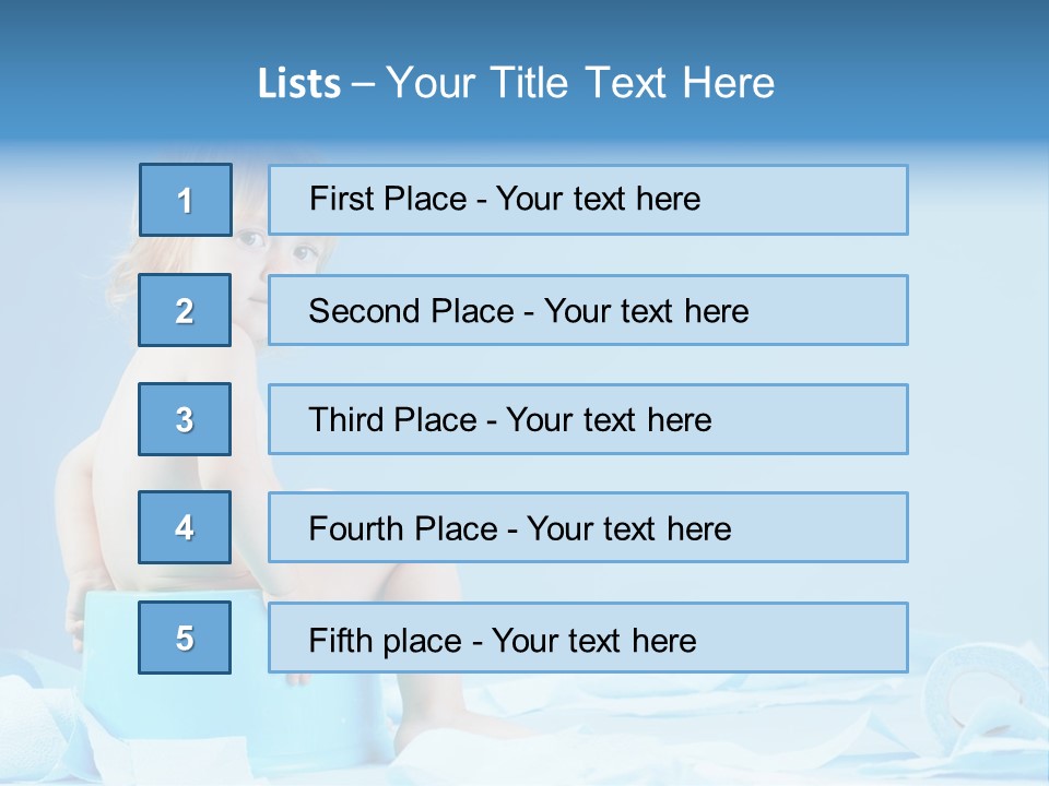 A Baby Sitting On A Blue Blanket With A Blue Background PowerPoint Template