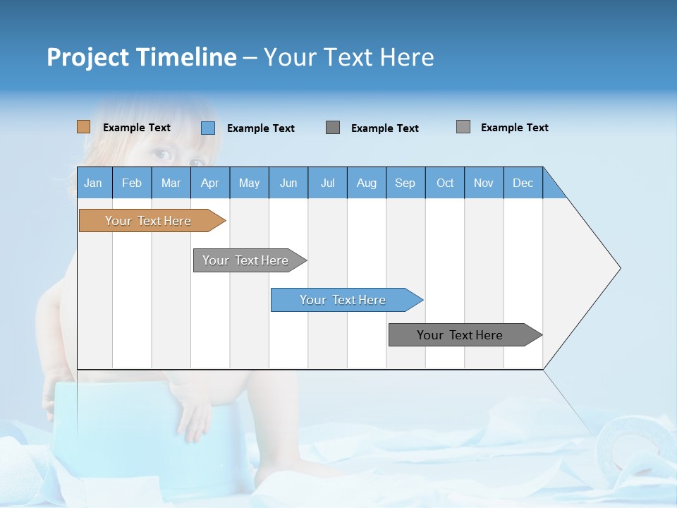 A Baby Sitting On A Blue Blanket With A Blue Background PowerPoint Template