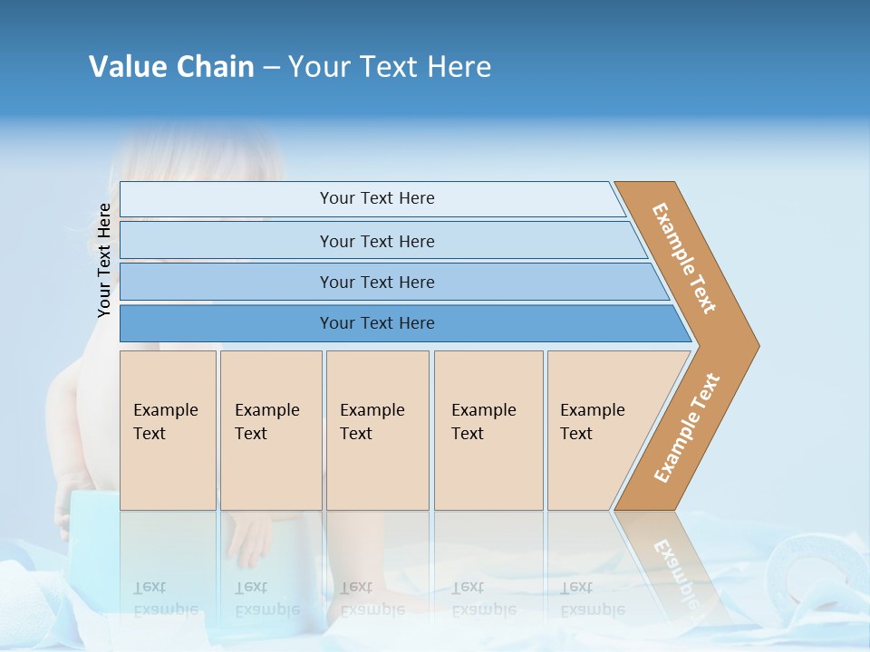 A Baby Sitting On A Blue Blanket With A Blue Background PowerPoint Template