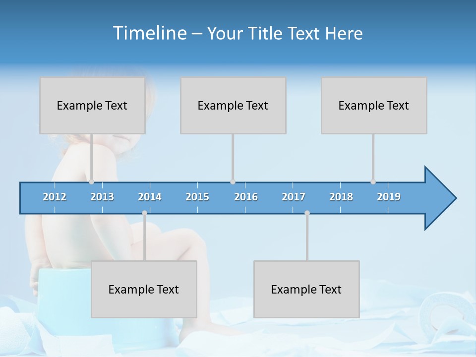 A Baby Sitting On A Blue Blanket With A Blue Background PowerPoint Template