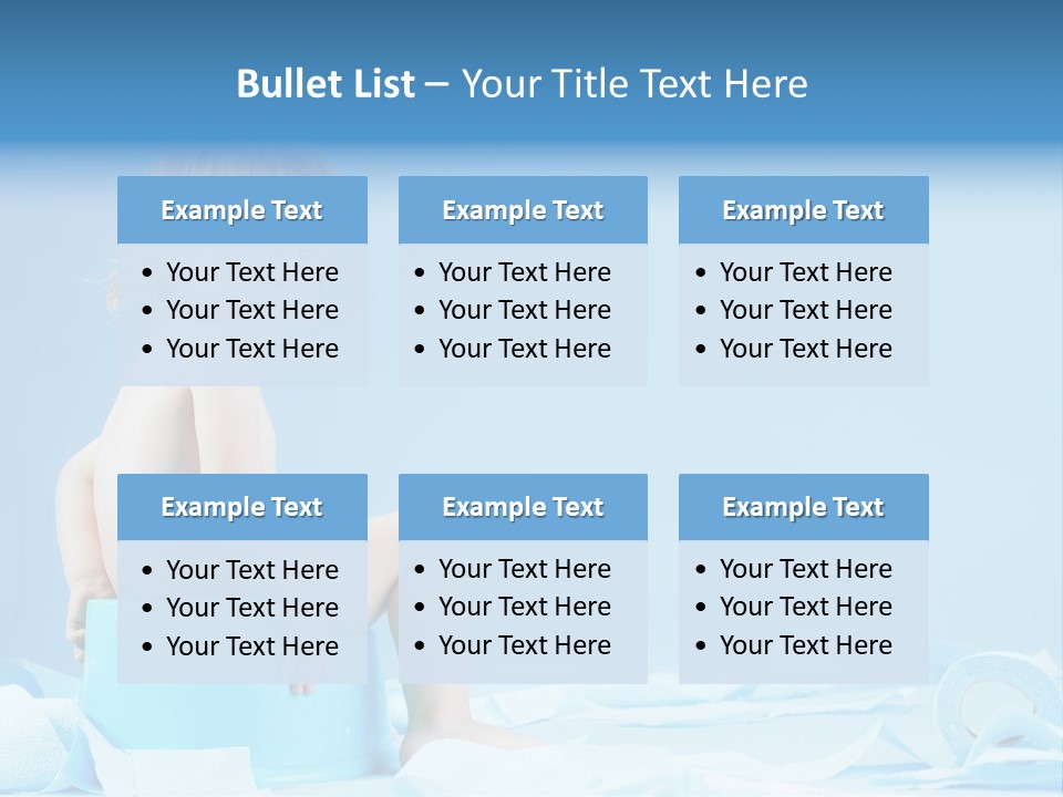 A Baby Sitting On A Blue Blanket With A Blue Background PowerPoint Template