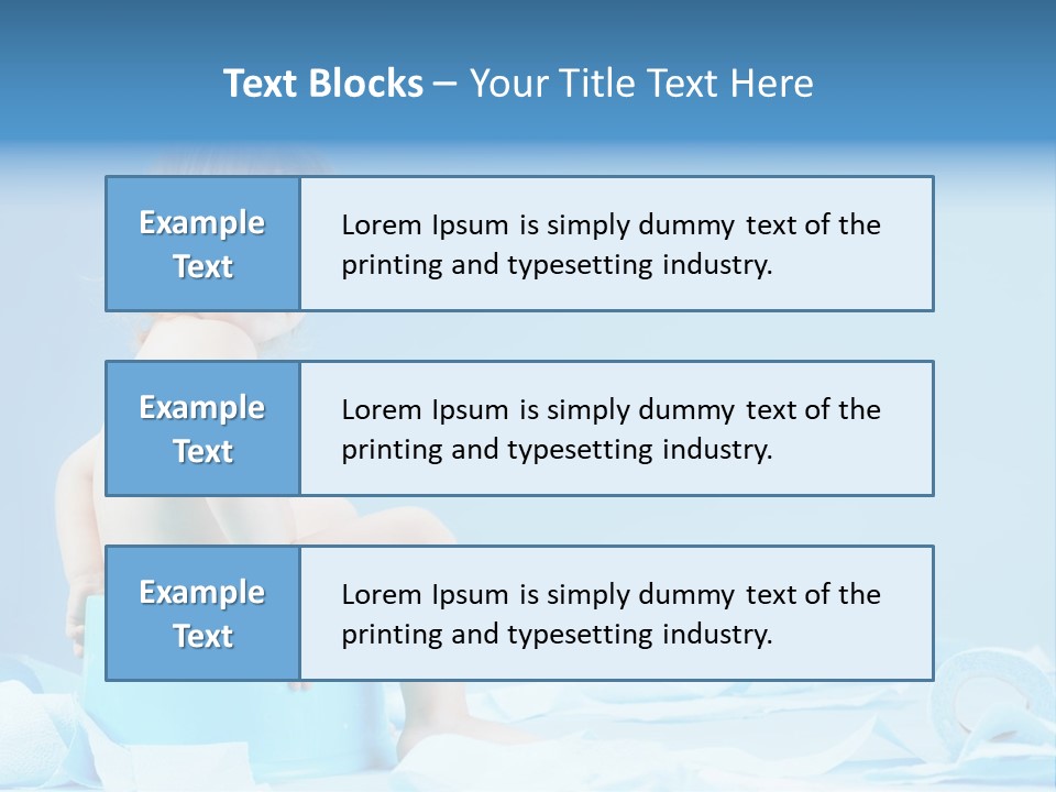 A Baby Sitting On A Blue Blanket With A Blue Background PowerPoint Template