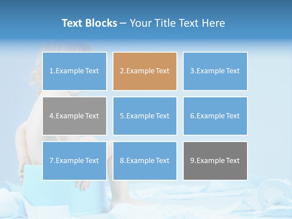 A Baby Sitting On A Blue Blanket With A Blue Background PowerPoint Template