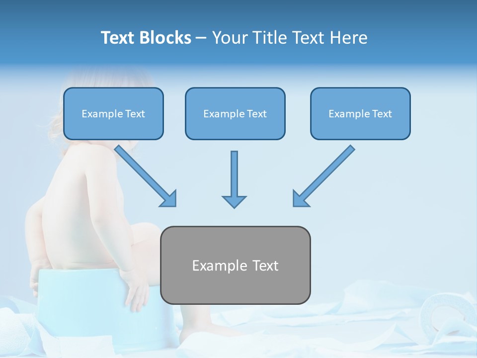 A Baby Sitting On A Blue Blanket With A Blue Background PowerPoint Template