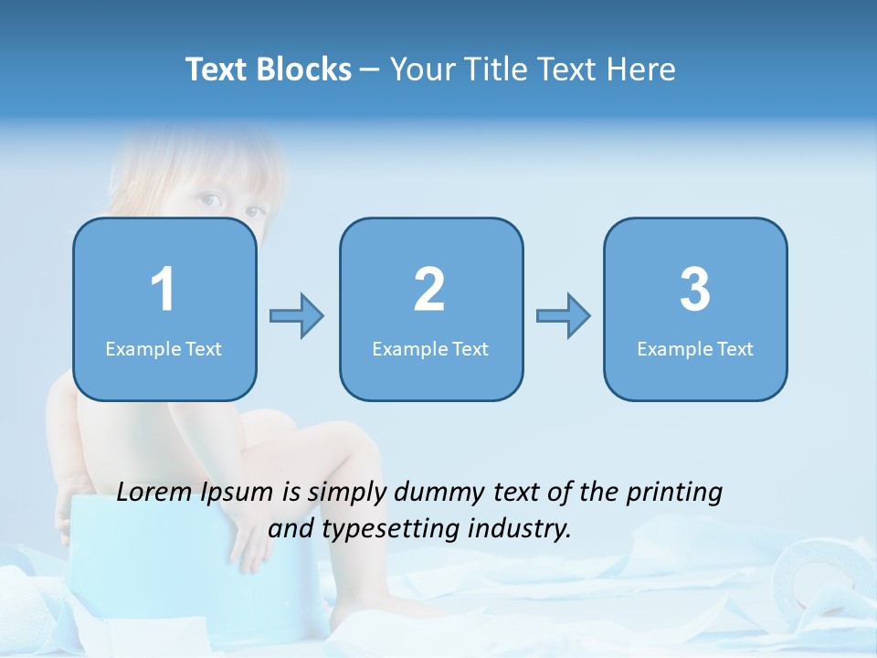 A Baby Sitting On A Blue Blanket With A Blue Background PowerPoint Template