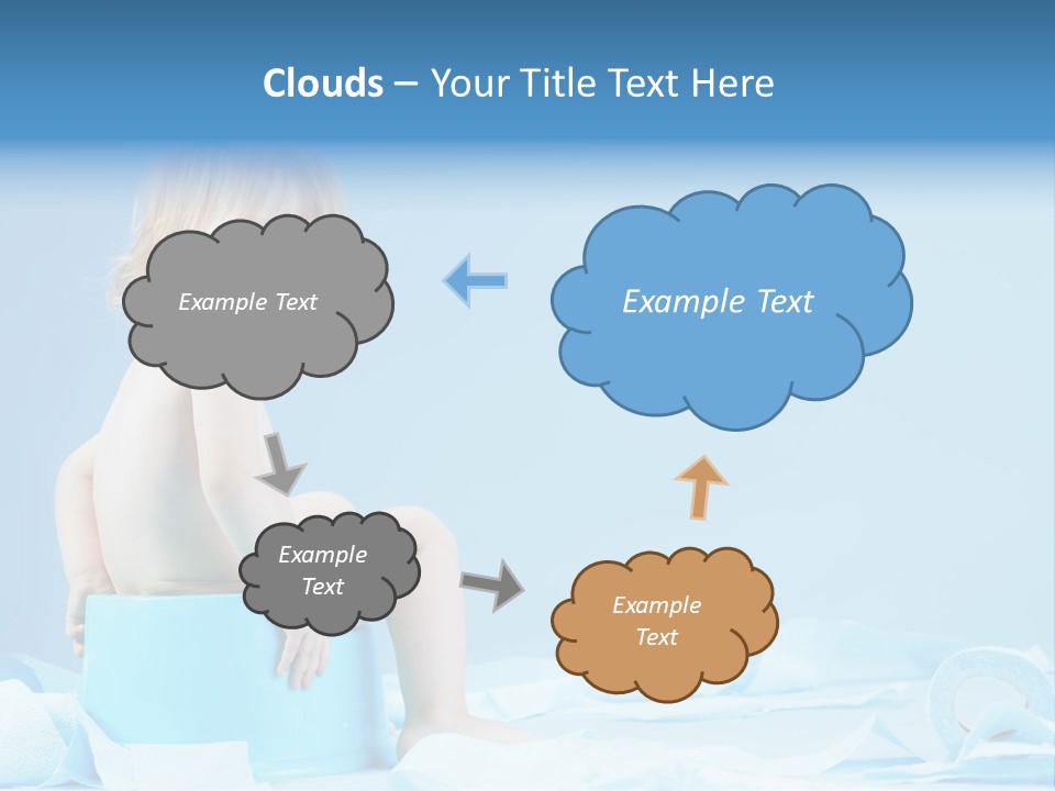 A Baby Sitting On A Blue Blanket With A Blue Background PowerPoint Template