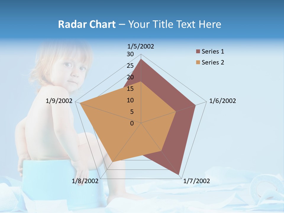 A Baby Sitting On A Blue Blanket With A Blue Background PowerPoint Template