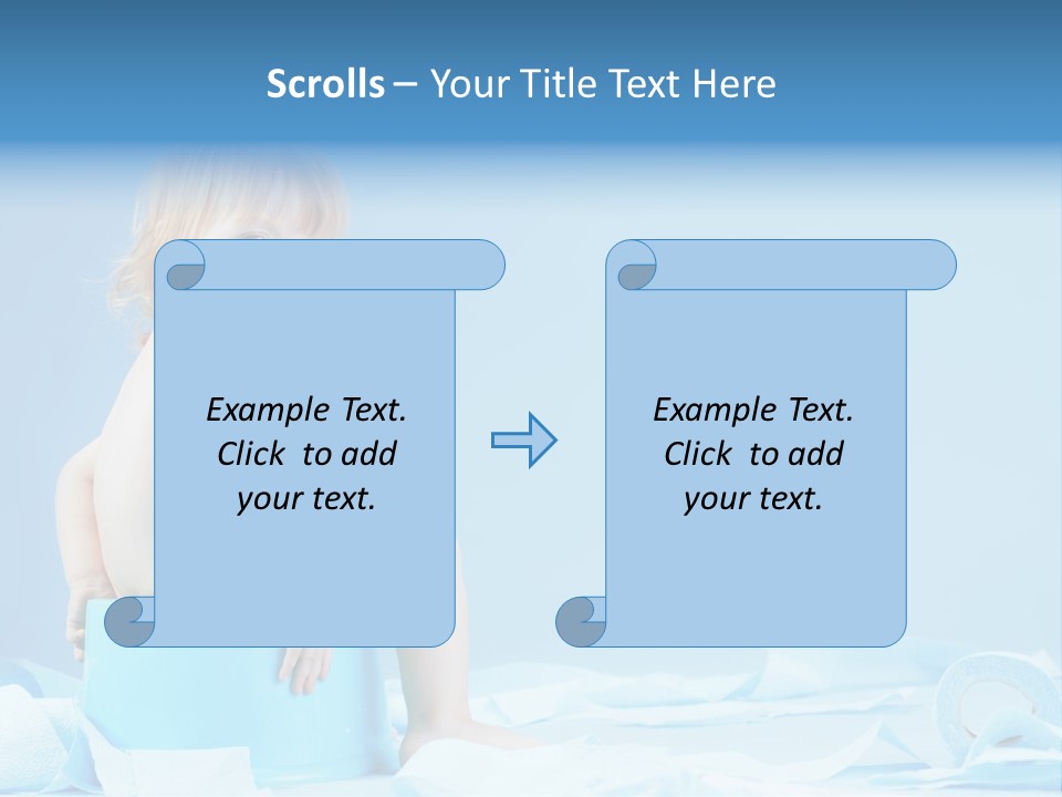 A Baby Sitting On A Blue Blanket With A Blue Background PowerPoint Template