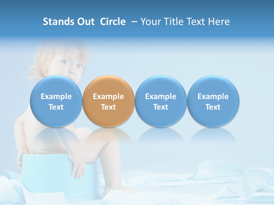 A Baby Sitting On A Blue Blanket With A Blue Background PowerPoint Template