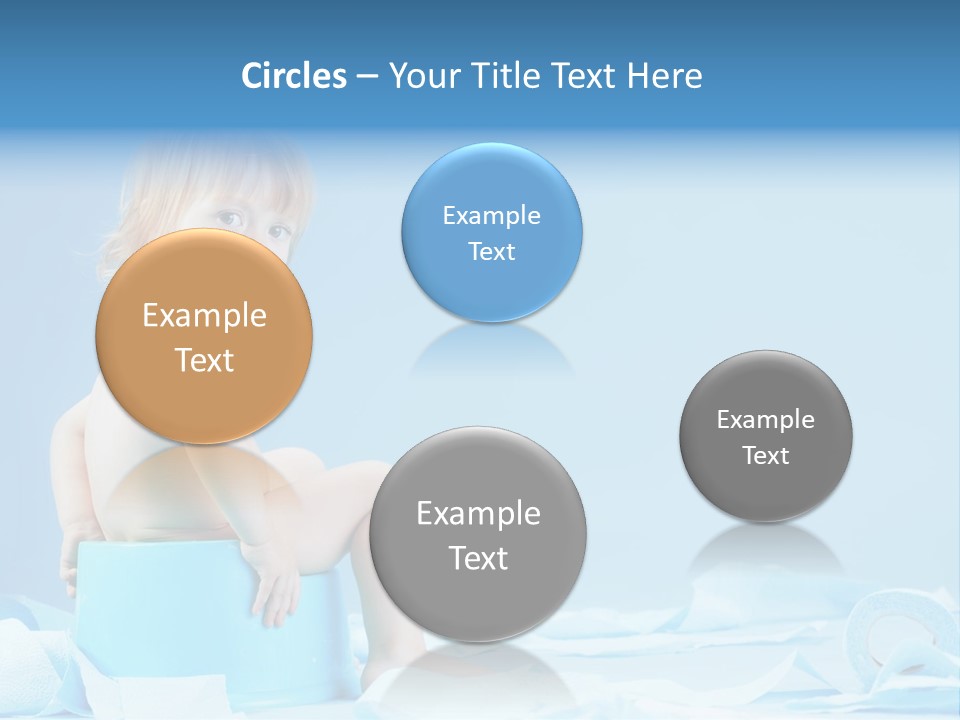 A Baby Sitting On A Blue Blanket With A Blue Background PowerPoint Template