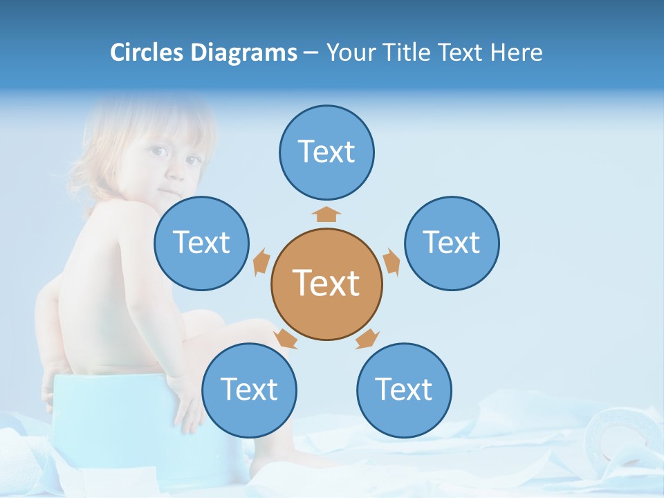 A Baby Sitting On A Blue Blanket With A Blue Background PowerPoint Template