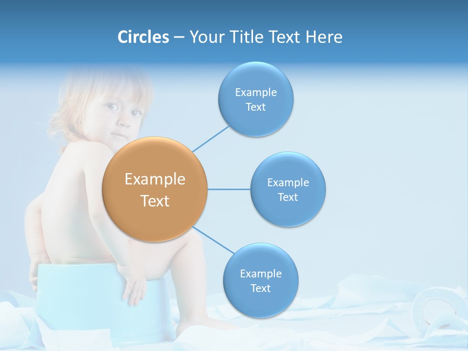 A Baby Sitting On A Blue Blanket With A Blue Background PowerPoint Template