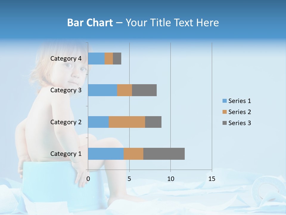 A Baby Sitting On A Blue Blanket With A Blue Background PowerPoint Template