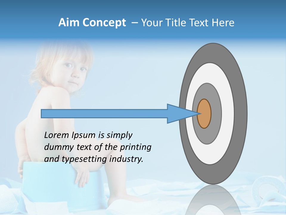 A Baby Sitting On A Blue Blanket With A Blue Background PowerPoint Template