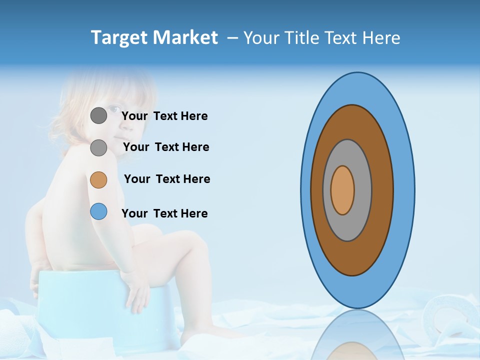 A Baby Sitting On A Blue Blanket With A Blue Background PowerPoint Template