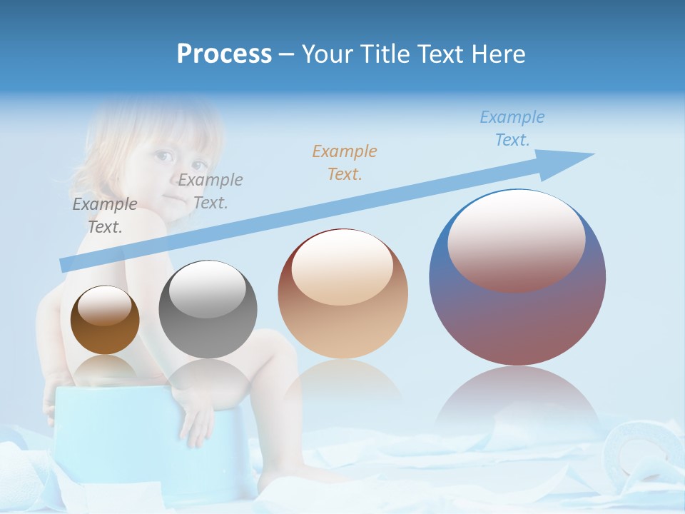 A Baby Sitting On A Blue Blanket With A Blue Background PowerPoint Template