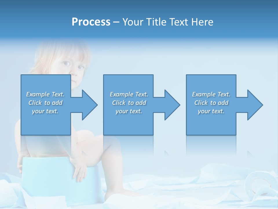 A Baby Sitting On A Blue Blanket With A Blue Background PowerPoint Template