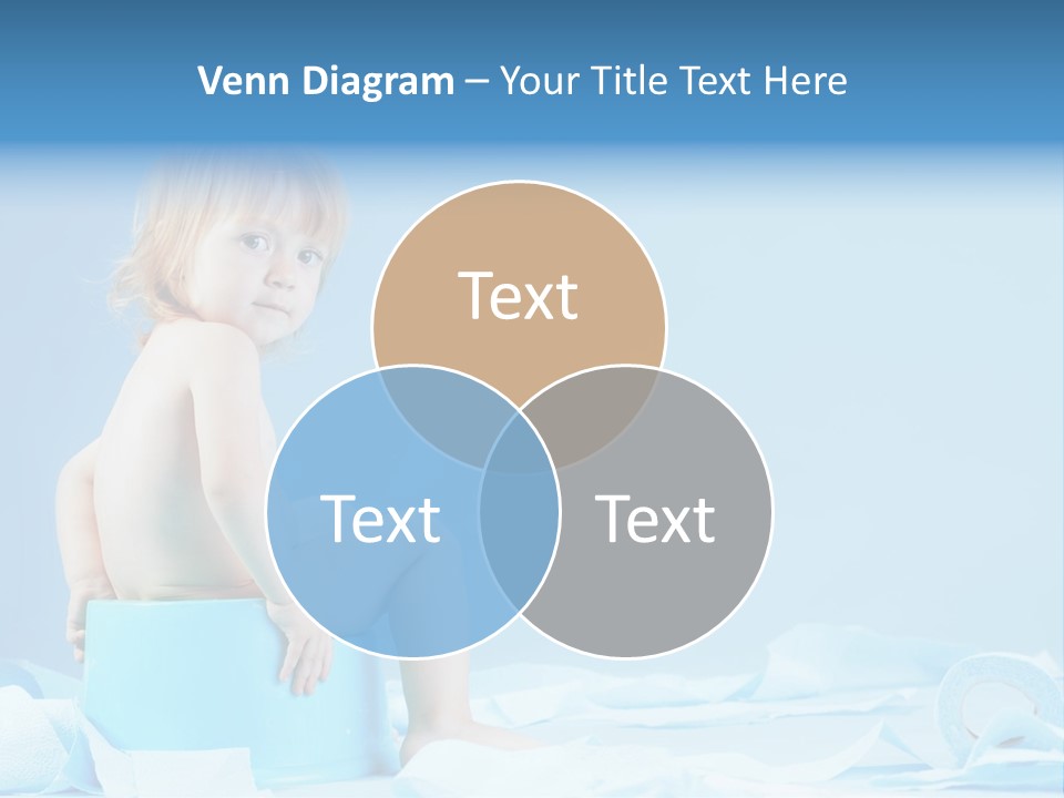 A Baby Sitting On A Blue Blanket With A Blue Background PowerPoint Template