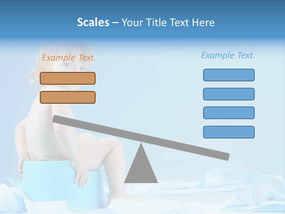 A Baby Sitting On A Blue Blanket With A Blue Background PowerPoint Template