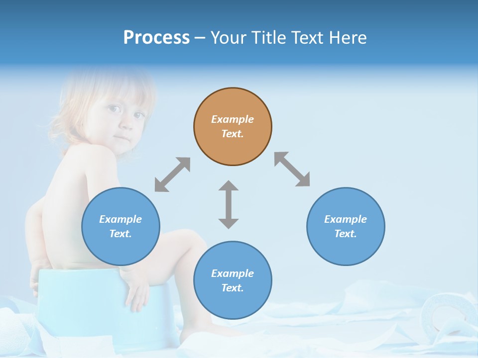 A Baby Sitting On A Blue Blanket With A Blue Background PowerPoint Template