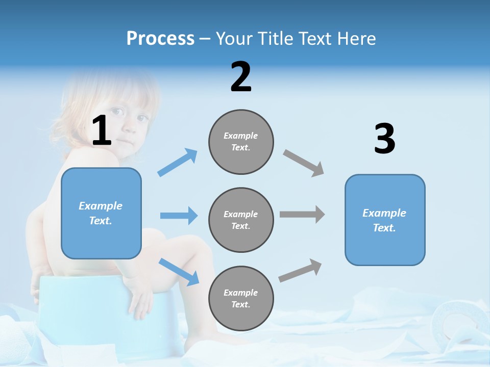 A Baby Sitting On A Blue Blanket With A Blue Background PowerPoint Template