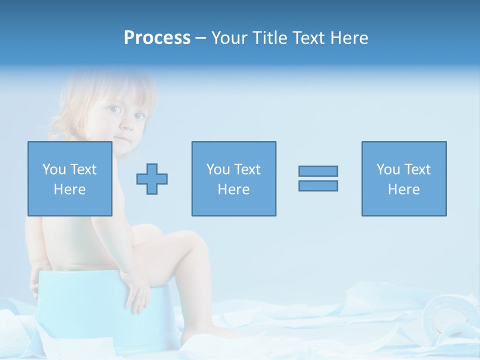 A Baby Sitting On A Blue Blanket With A Blue Background PowerPoint Template