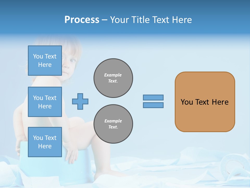 A Baby Sitting On A Blue Blanket With A Blue Background PowerPoint Template