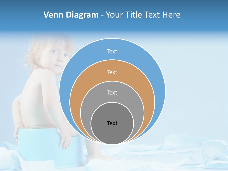 A Baby Sitting On A Blue Blanket With A Blue Background PowerPoint Template