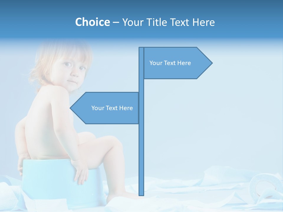 A Baby Sitting On A Blue Blanket With A Blue Background PowerPoint Template