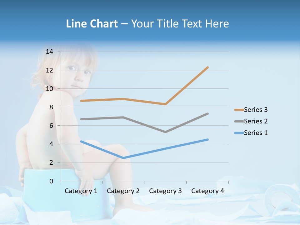 A Baby Sitting On A Blue Blanket With A Blue Background PowerPoint Template