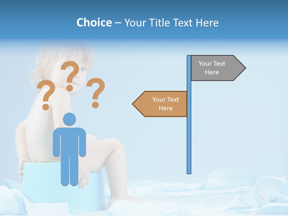 A Baby Sitting On A Blue Blanket With A Blue Background PowerPoint Template