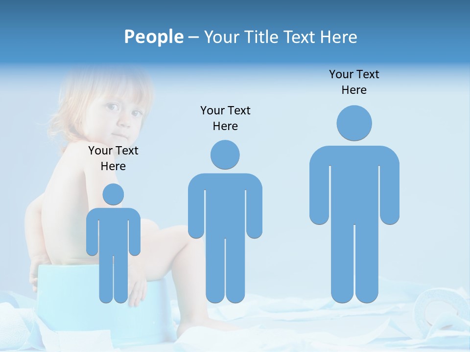 A Baby Sitting On A Blue Blanket With A Blue Background PowerPoint Template