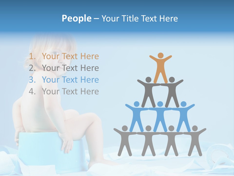 A Baby Sitting On A Blue Blanket With A Blue Background PowerPoint Template